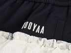 Paneled short skirt