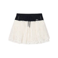 Paneled short skirt