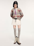 Paneled short skirt