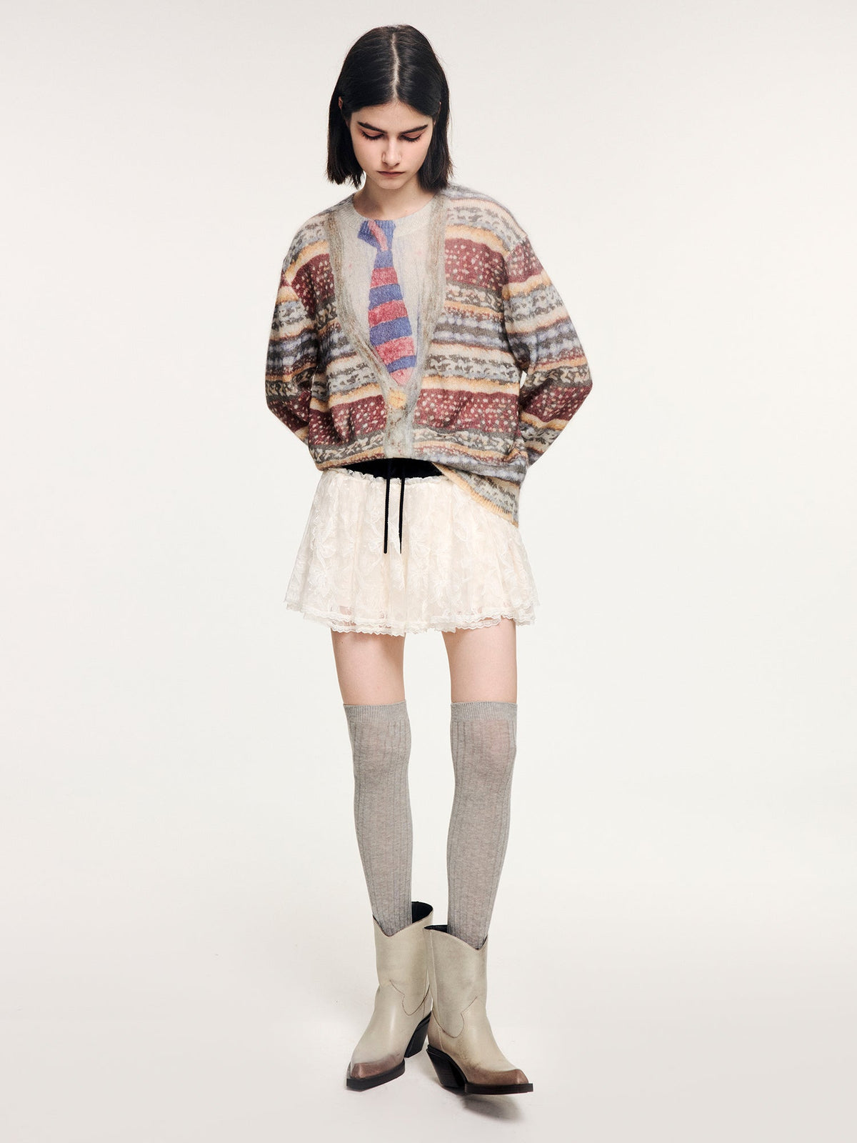Paneled short skirt