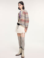 Paneled short skirt