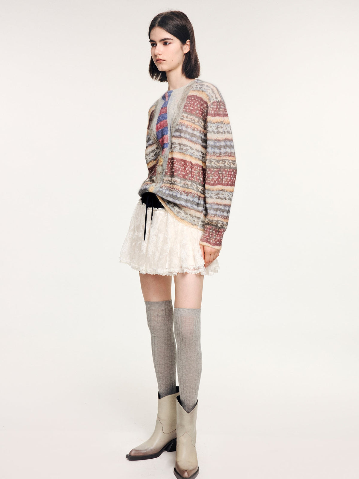Paneled short skirt