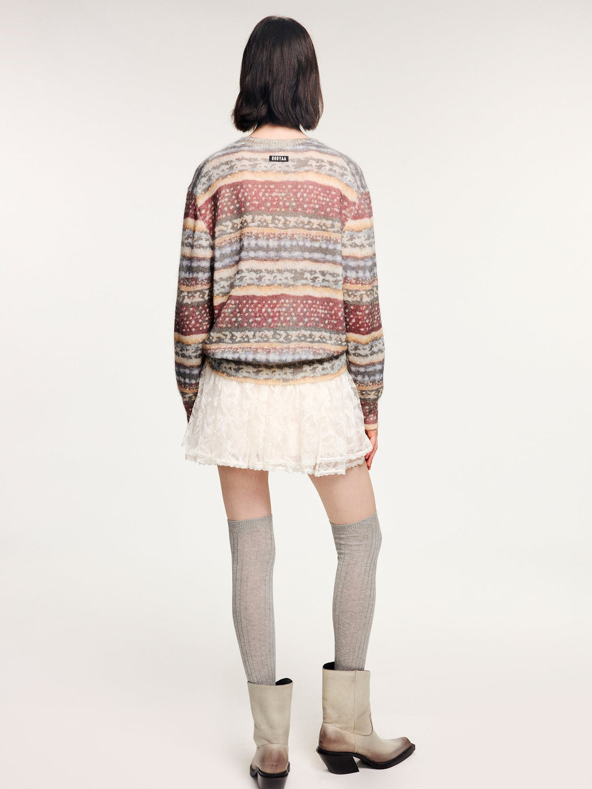 Paneled short skirt