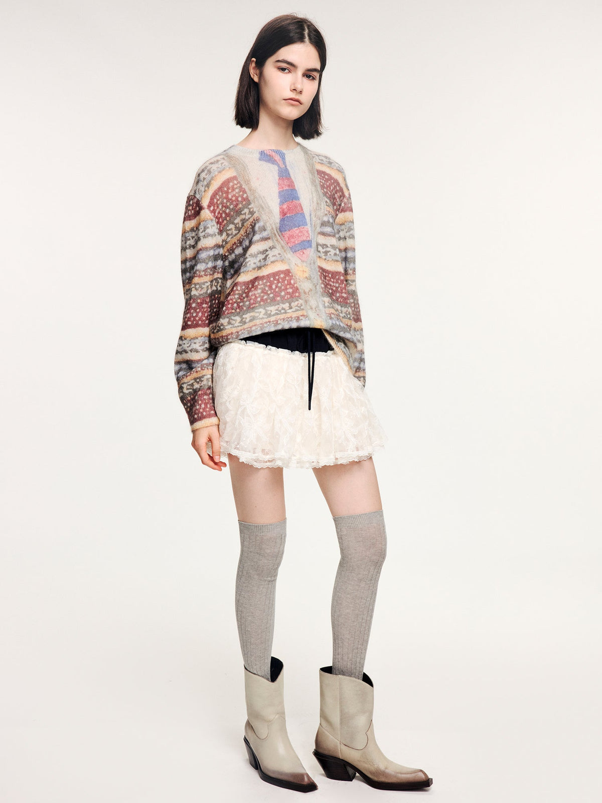 Paneled short skirt