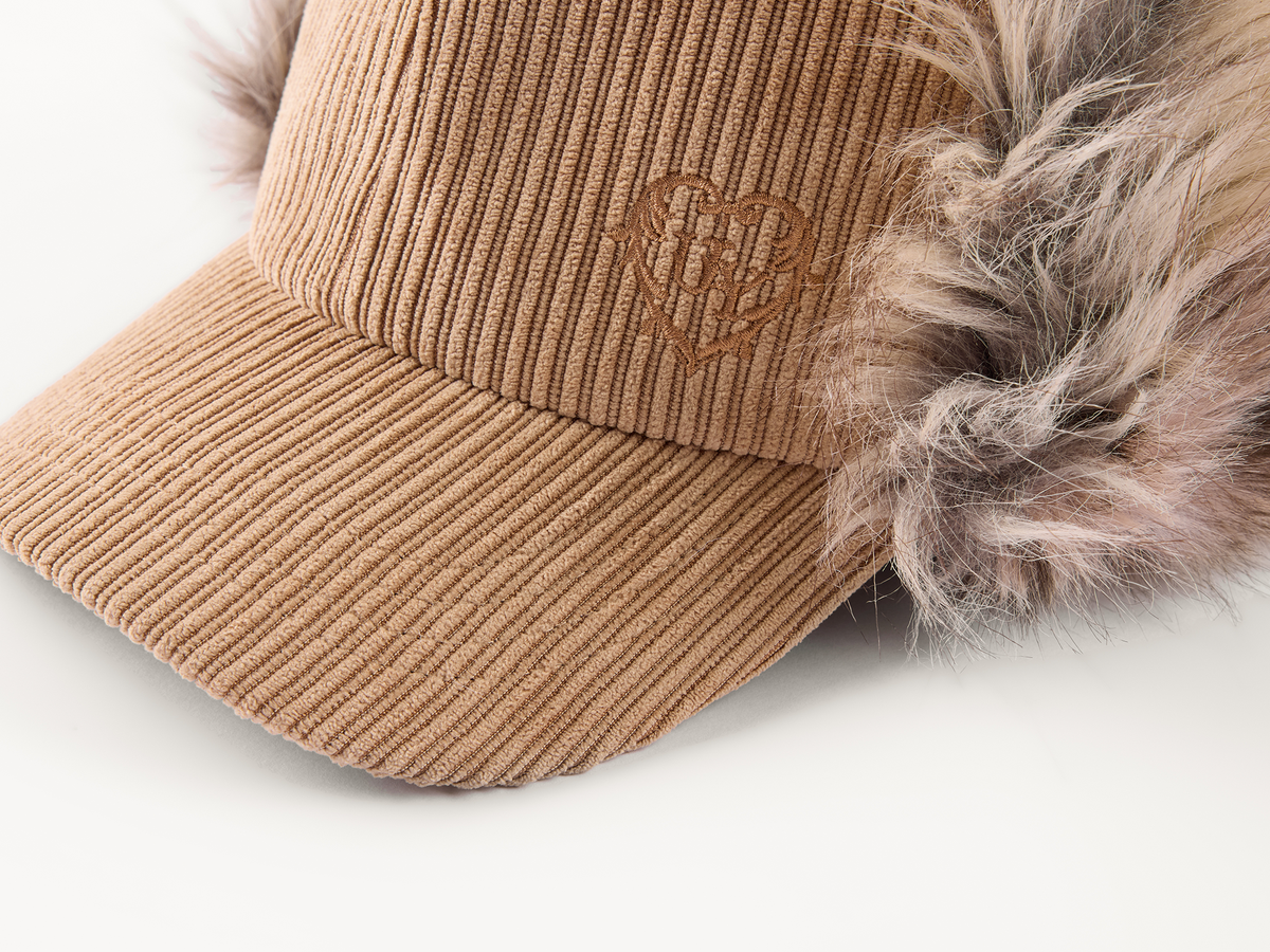 Faux fur panelled Lei Feng-style cap