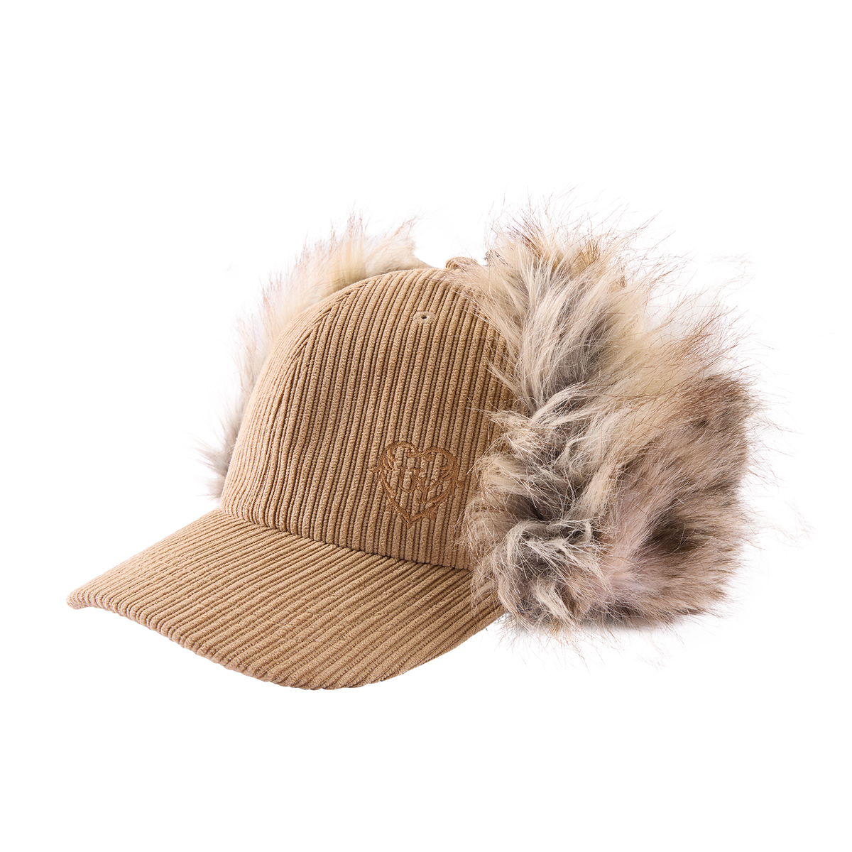 Faux fur panelled Lei Feng-style cap