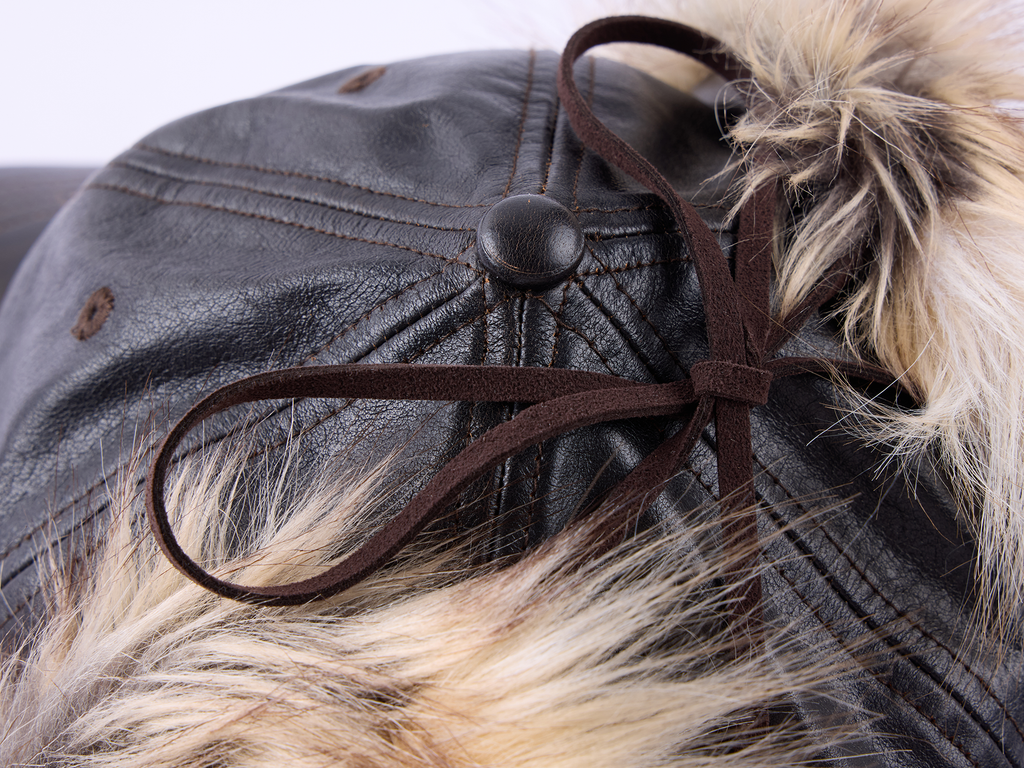 Faux fur panelled Lei Feng-style cap