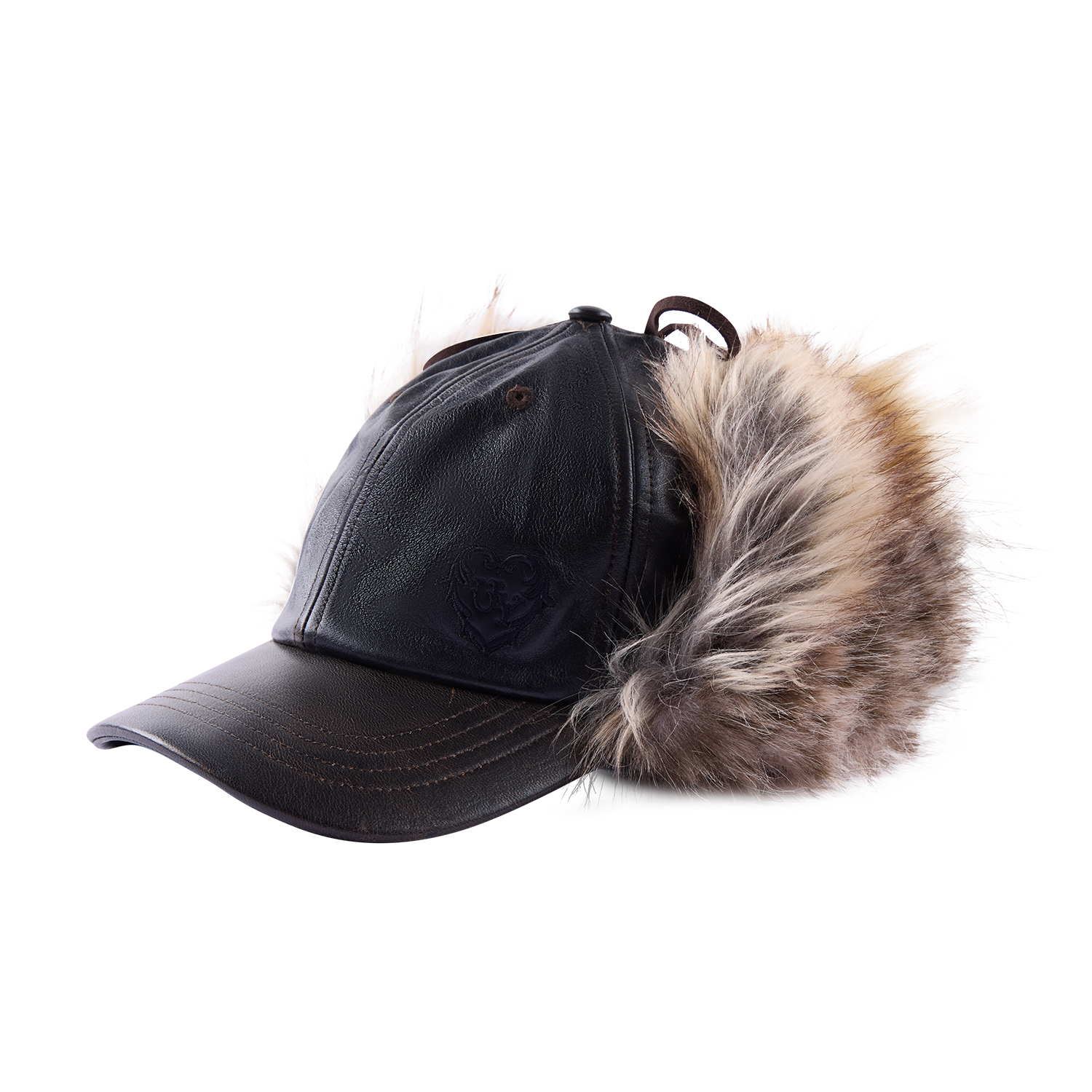 Faux fur panelled Lei Feng-style cap