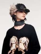 Faux fur panelled Lei Feng-style cap
