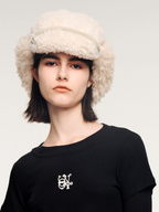 Faux fur panelled Lei Feng-style hat