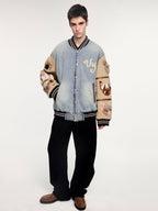 3D elf retro baseball cotton jacket