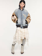 3D elf retro baseball cotton jacket