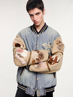 3D elf retro baseball cotton jacket