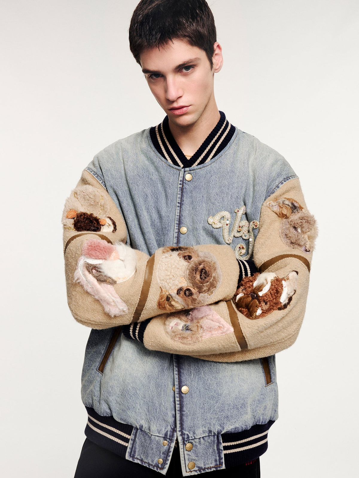 3D elf retro baseball cotton jacket