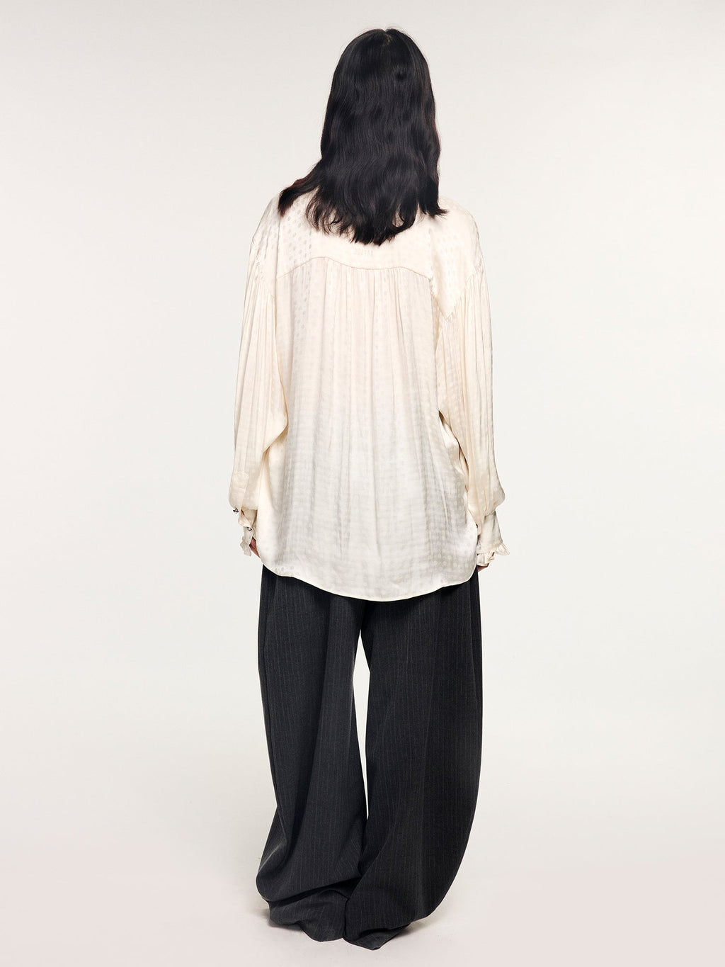Ruffled jacquard shirt