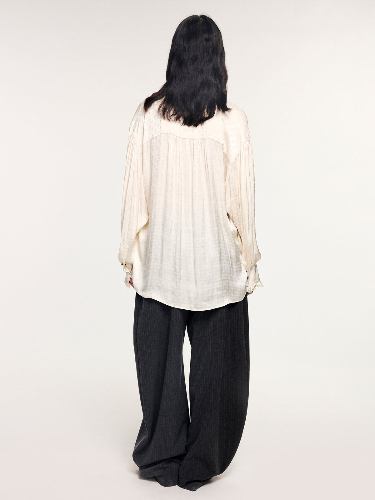 Ruffled jacquard shirt