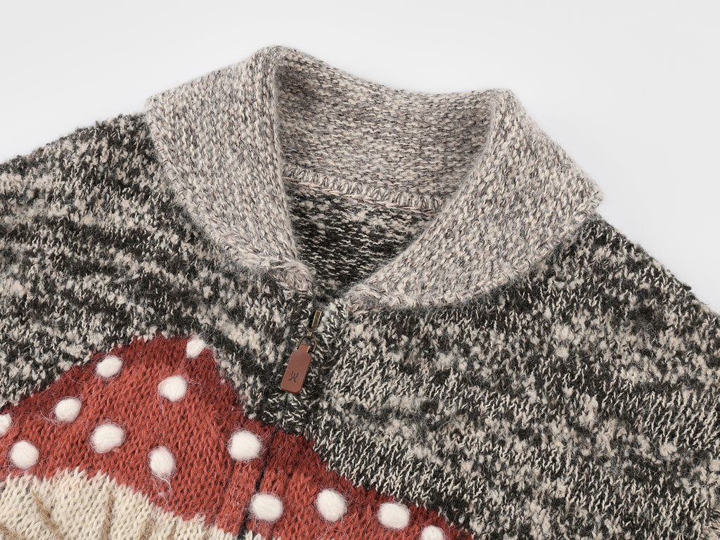Deer elf cardigan with sleigh collar