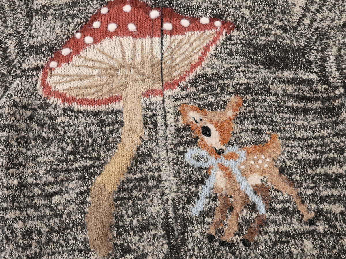 Deer elf cardigan with sleigh collar