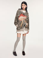 Deer elf cardigan with sleigh collar