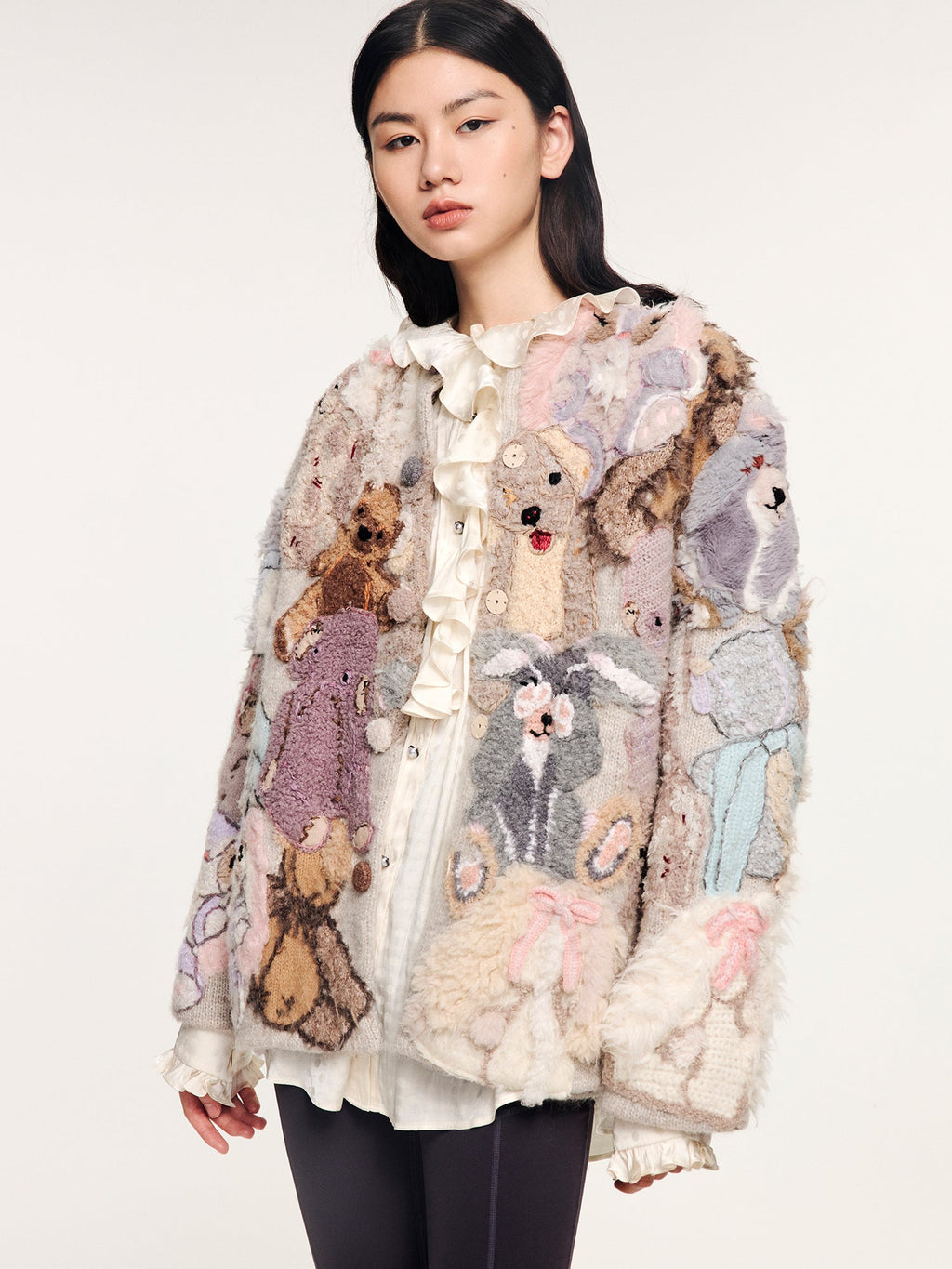 Hand-crocheted & embroidered fantasy elf cardigan