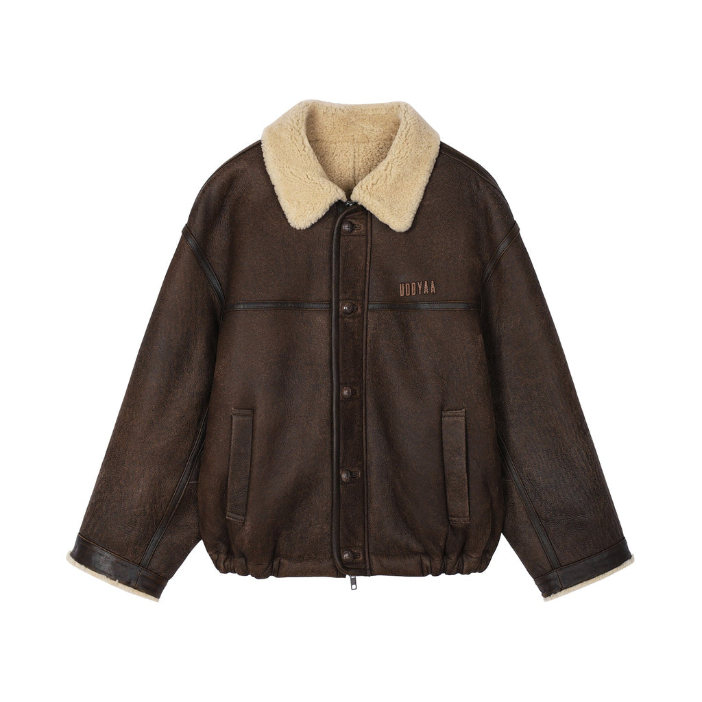 Vintage leather biker jacket