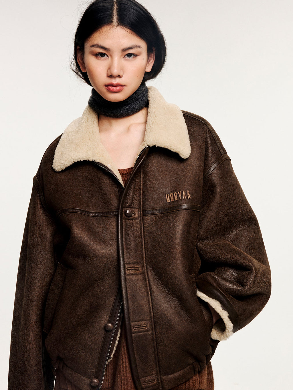 Vintage leather biker jacket