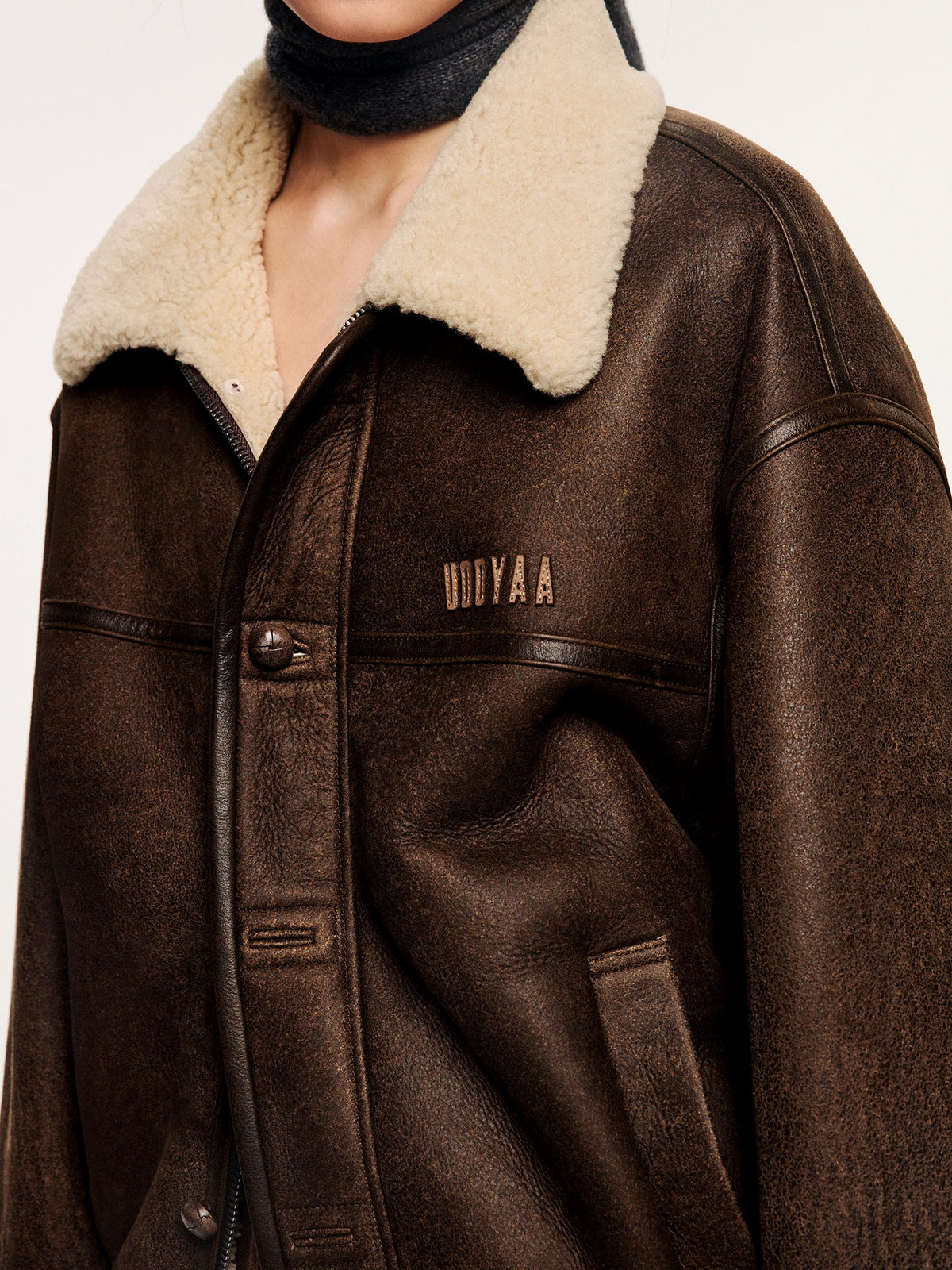 Vintage leather biker jacket