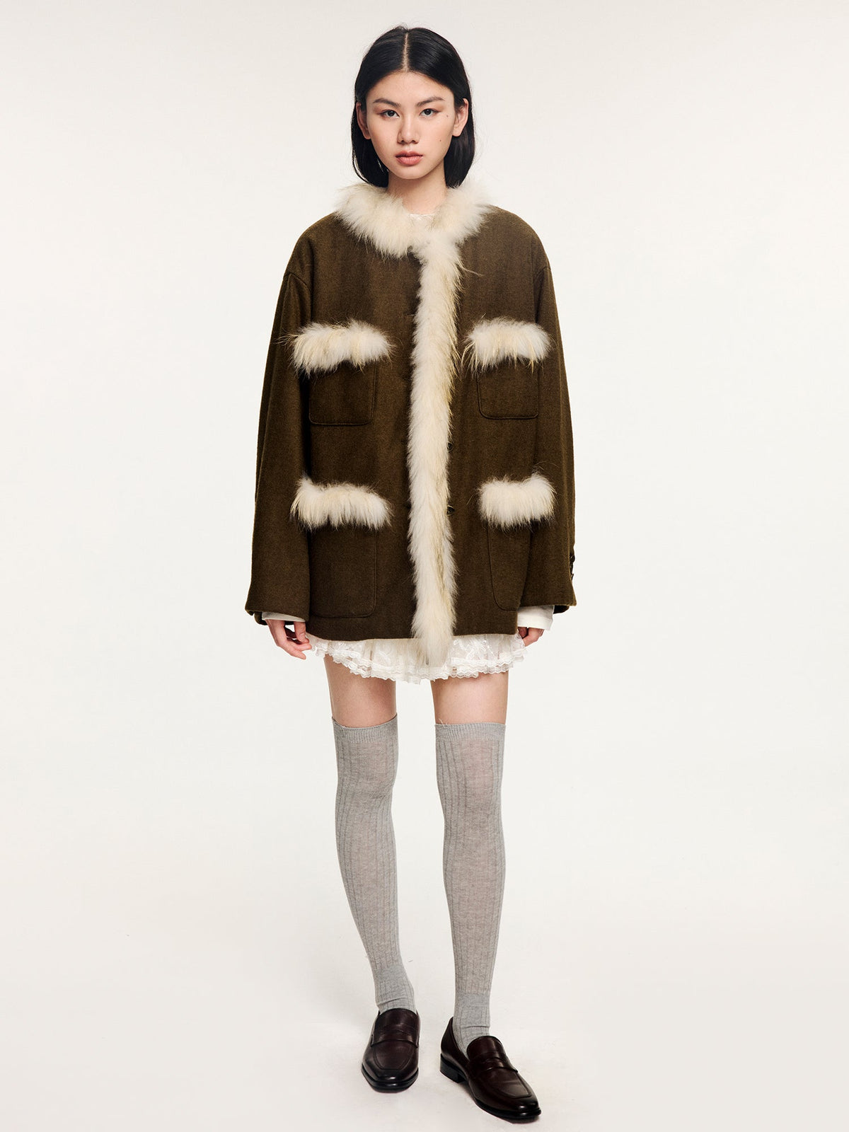 Vintage bouclé tweed jacket in Chanel style