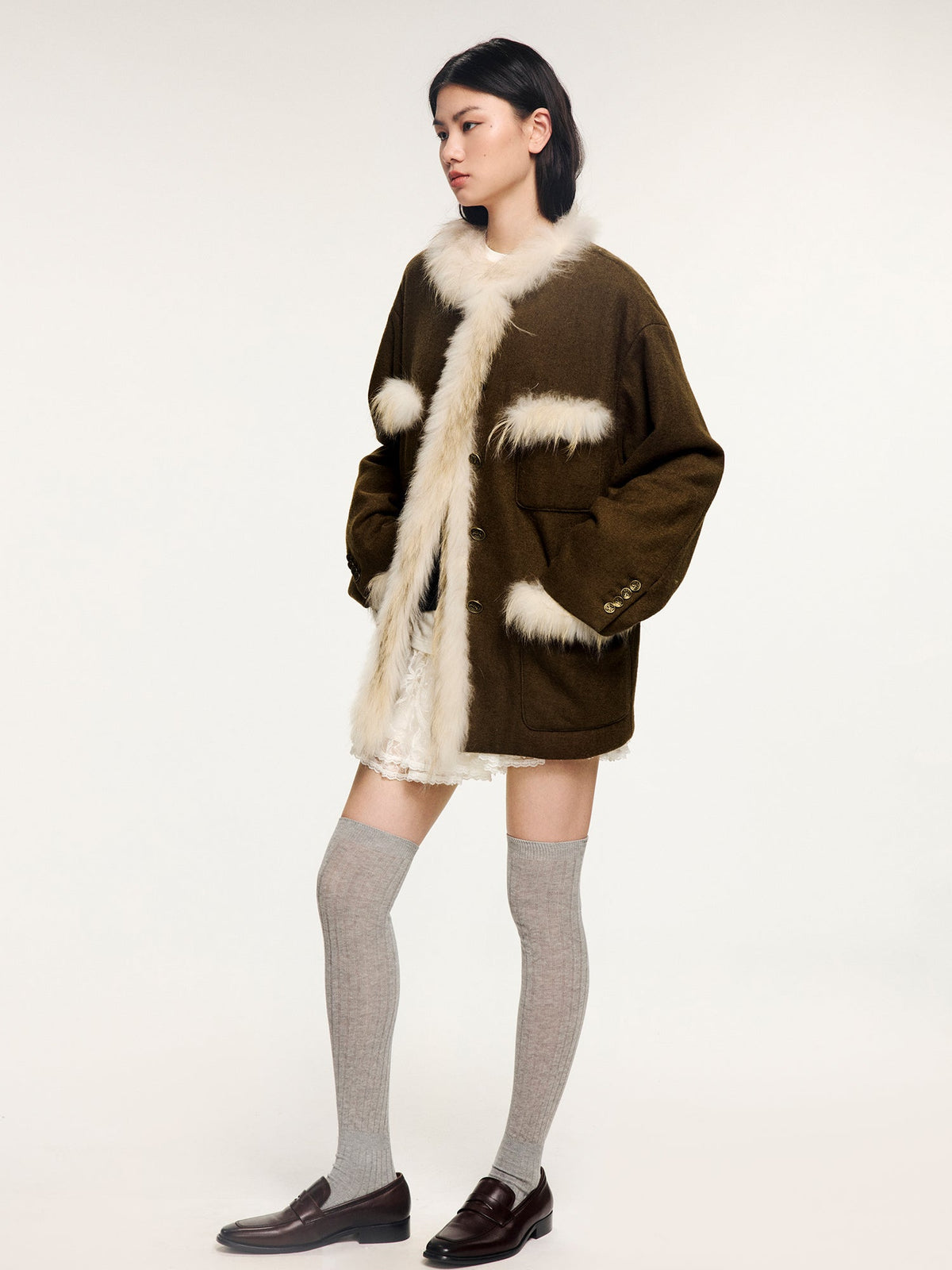 Vintage bouclé tweed jacket in Chanel style