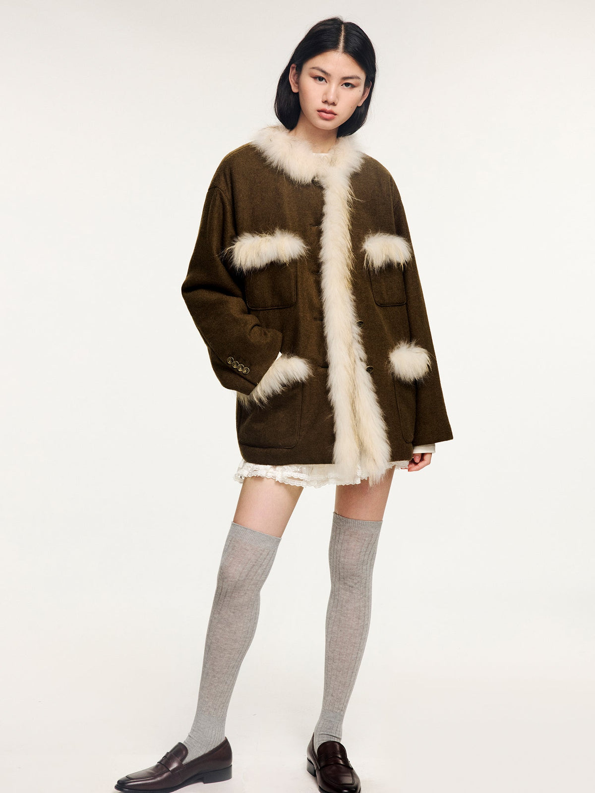 Vintage bouclé tweed jacket in Chanel style
