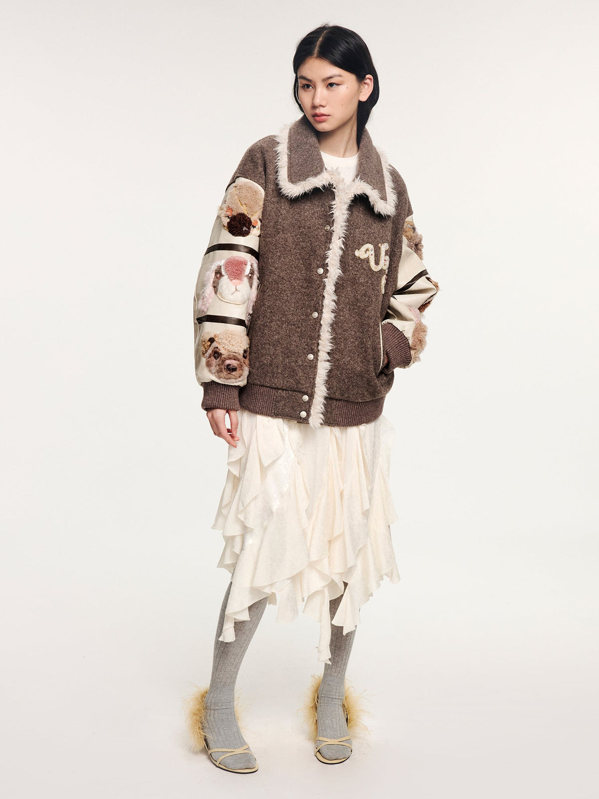 3D elf retro baseball cotton jacket