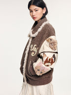 3D elf retro baseball cotton jacket