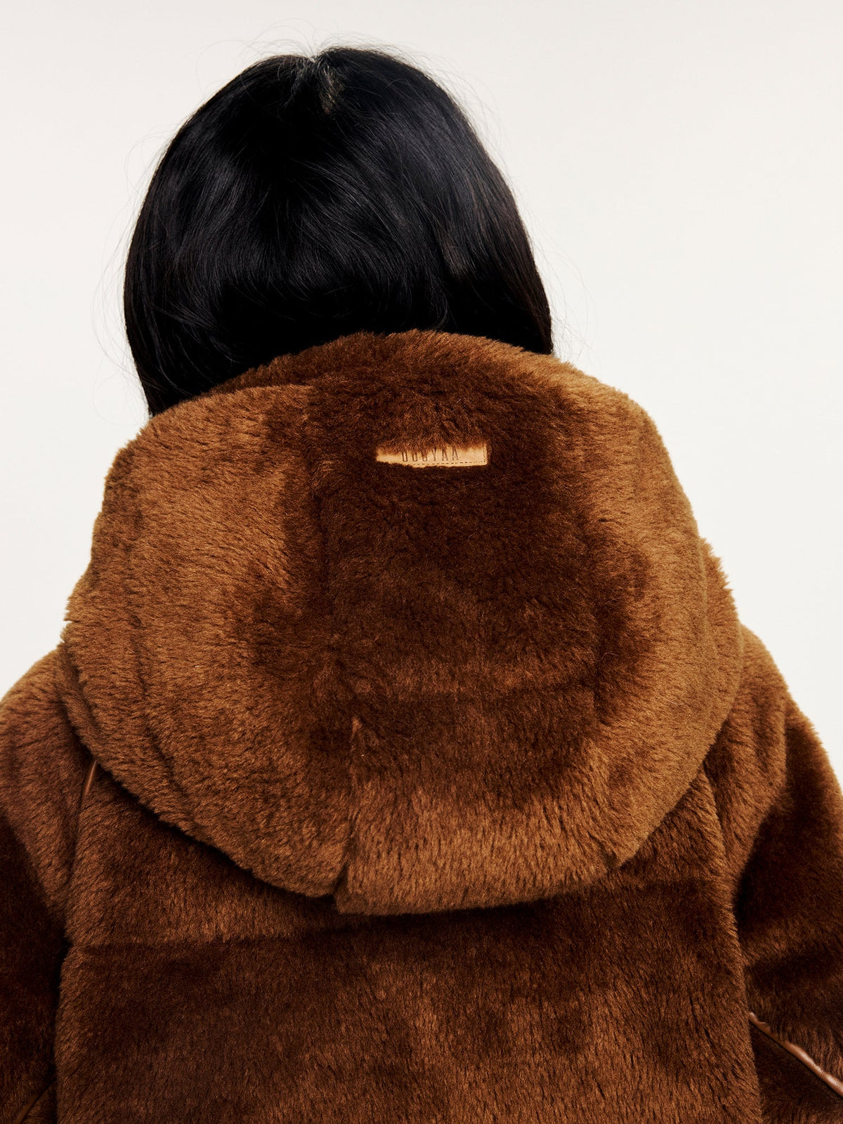 Plush hooded puffer jacket