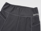 Yoga pants with faux fur sock-like cuffs