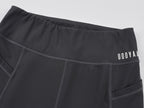 Yoga pants with faux fur sock-like cuffs