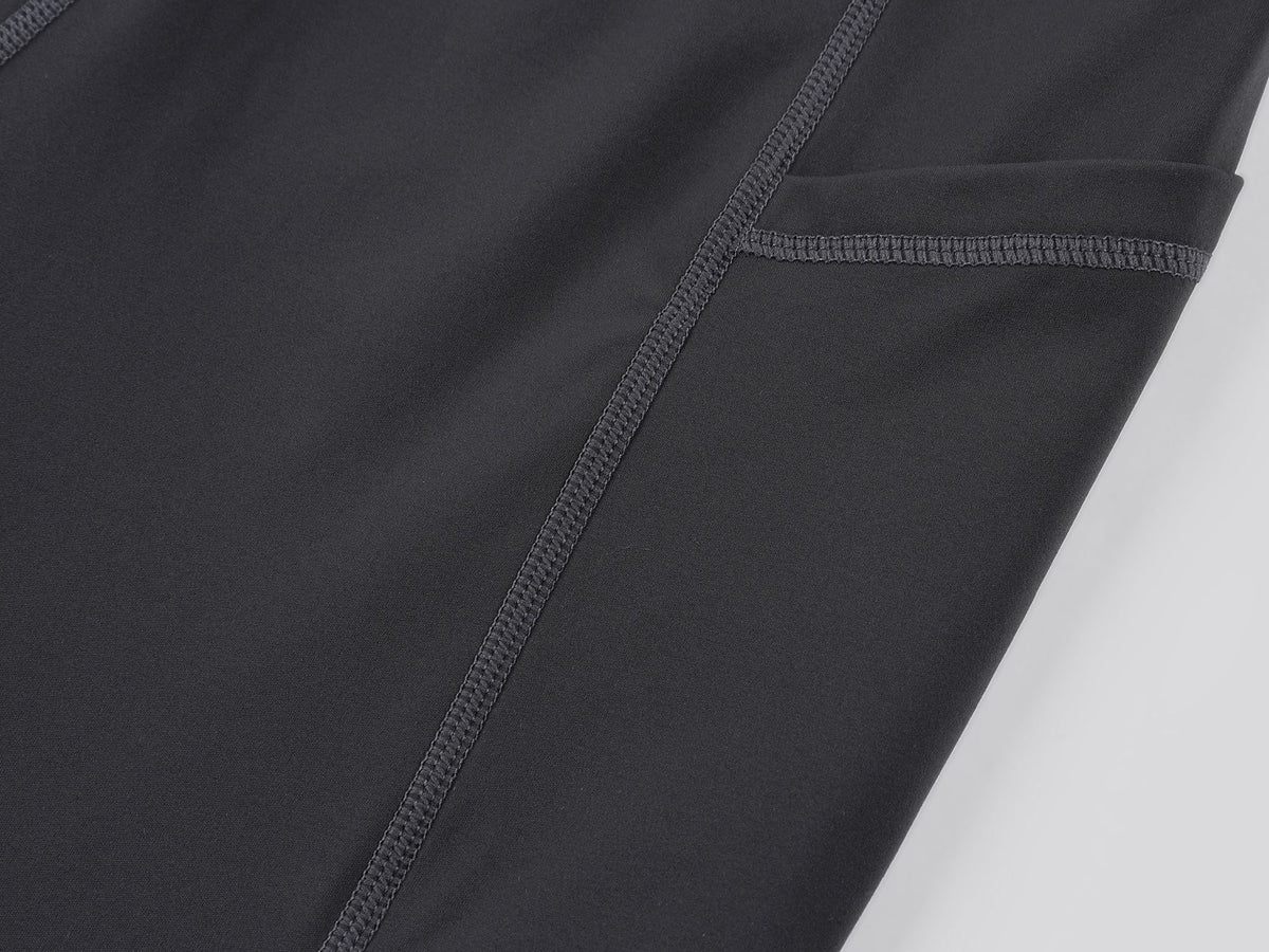 Yoga pants with faux fur sock-like cuffs