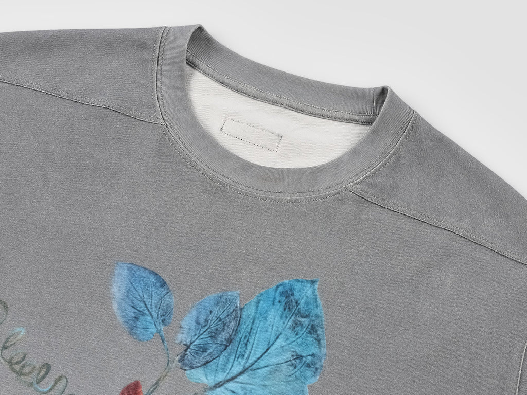 Surreal leaf print long sleeve t-shirt