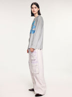 Surreal leaf print long sleeve t-shirt