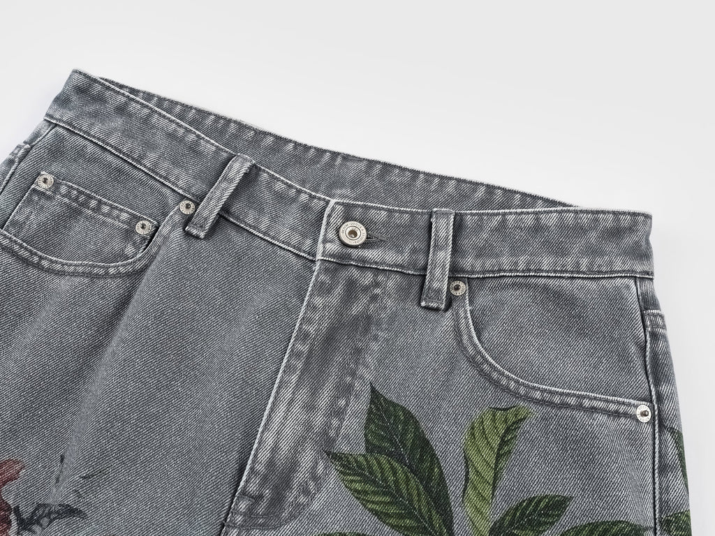 Magical garden floral flared hem jeans