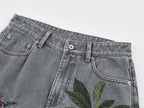 Magical garden floral flared hem jeans