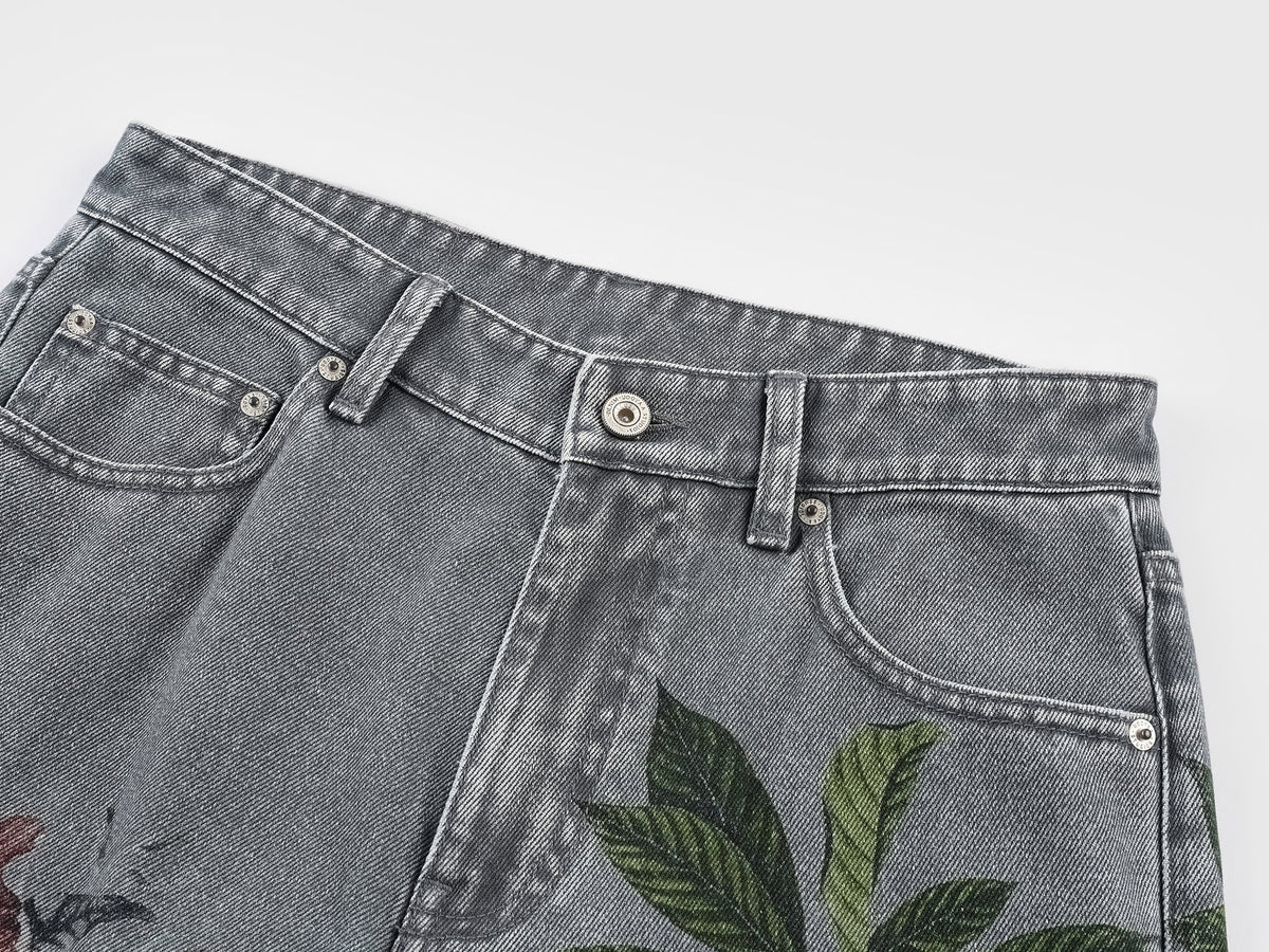 Magical garden floral flared hem jeans