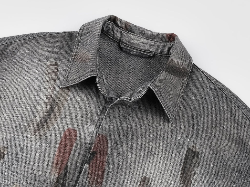 Feather denim shirt