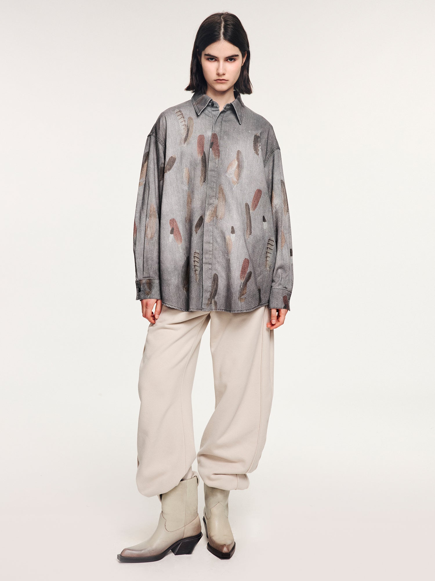 Feather denim shirt