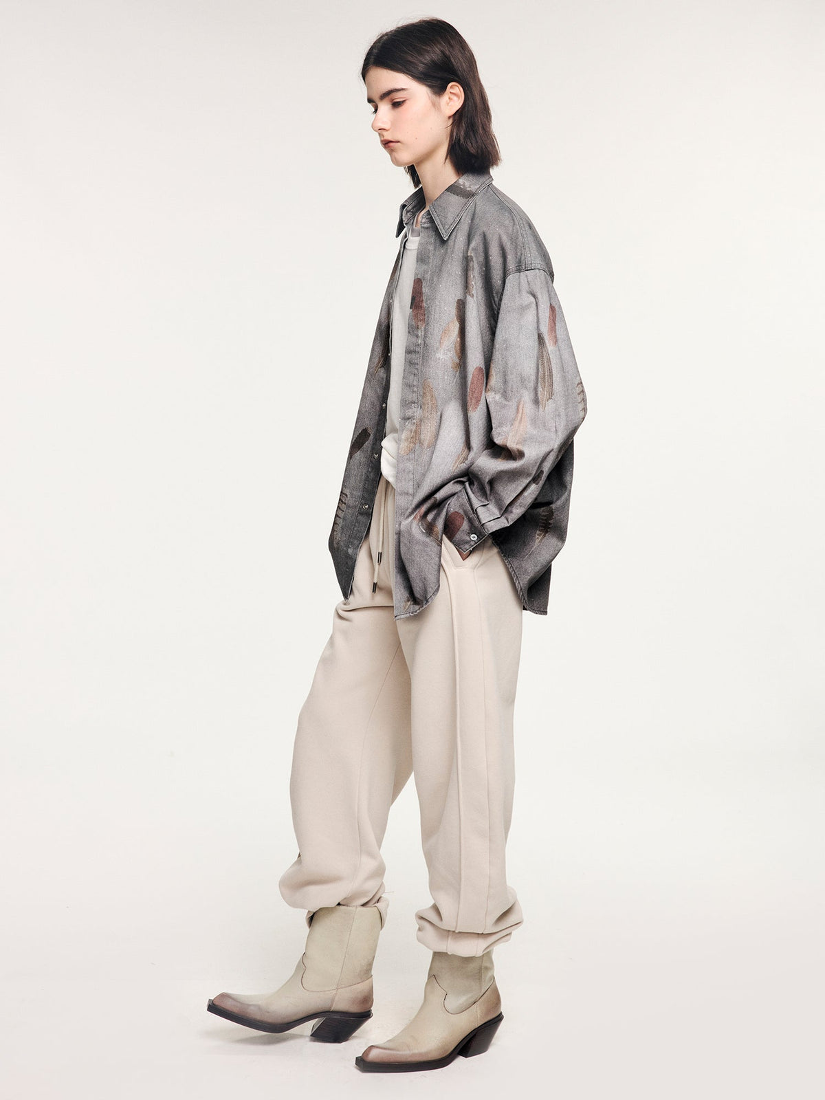 Feather denim shirt