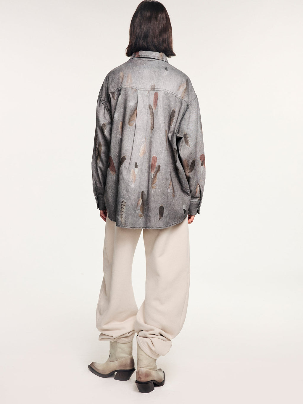 Feather denim shirt