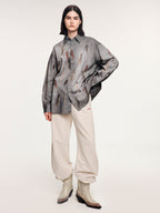 Feather denim shirt