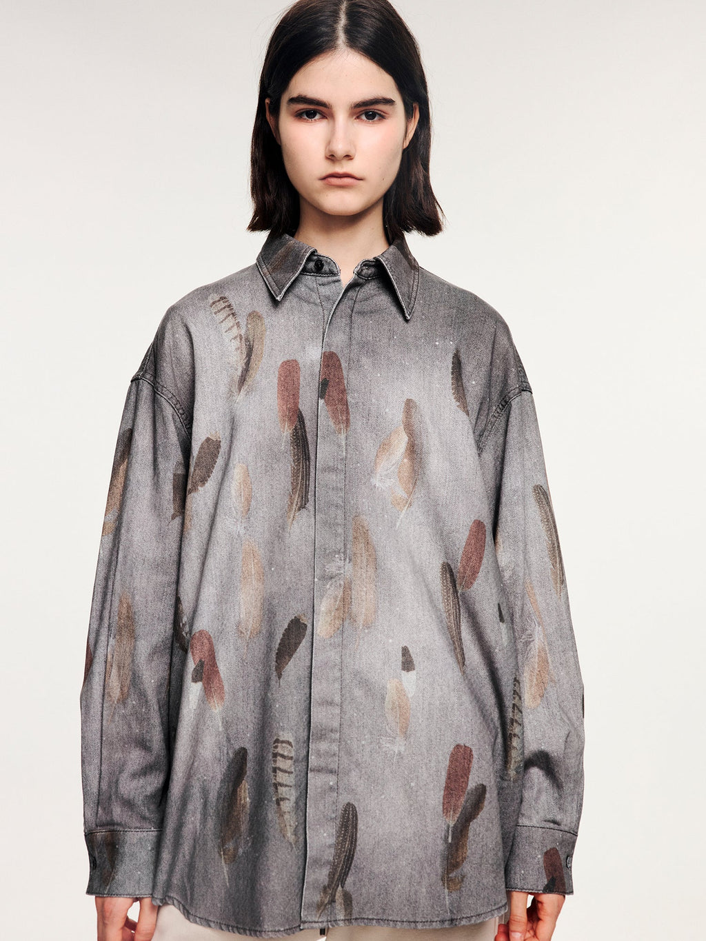 Feather denim shirt
