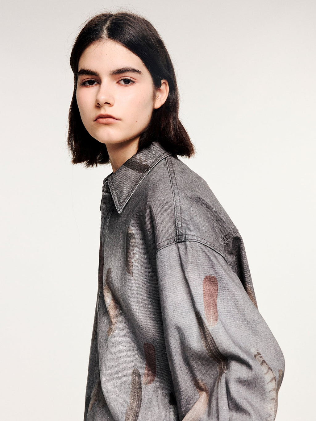 Feather denim shirt