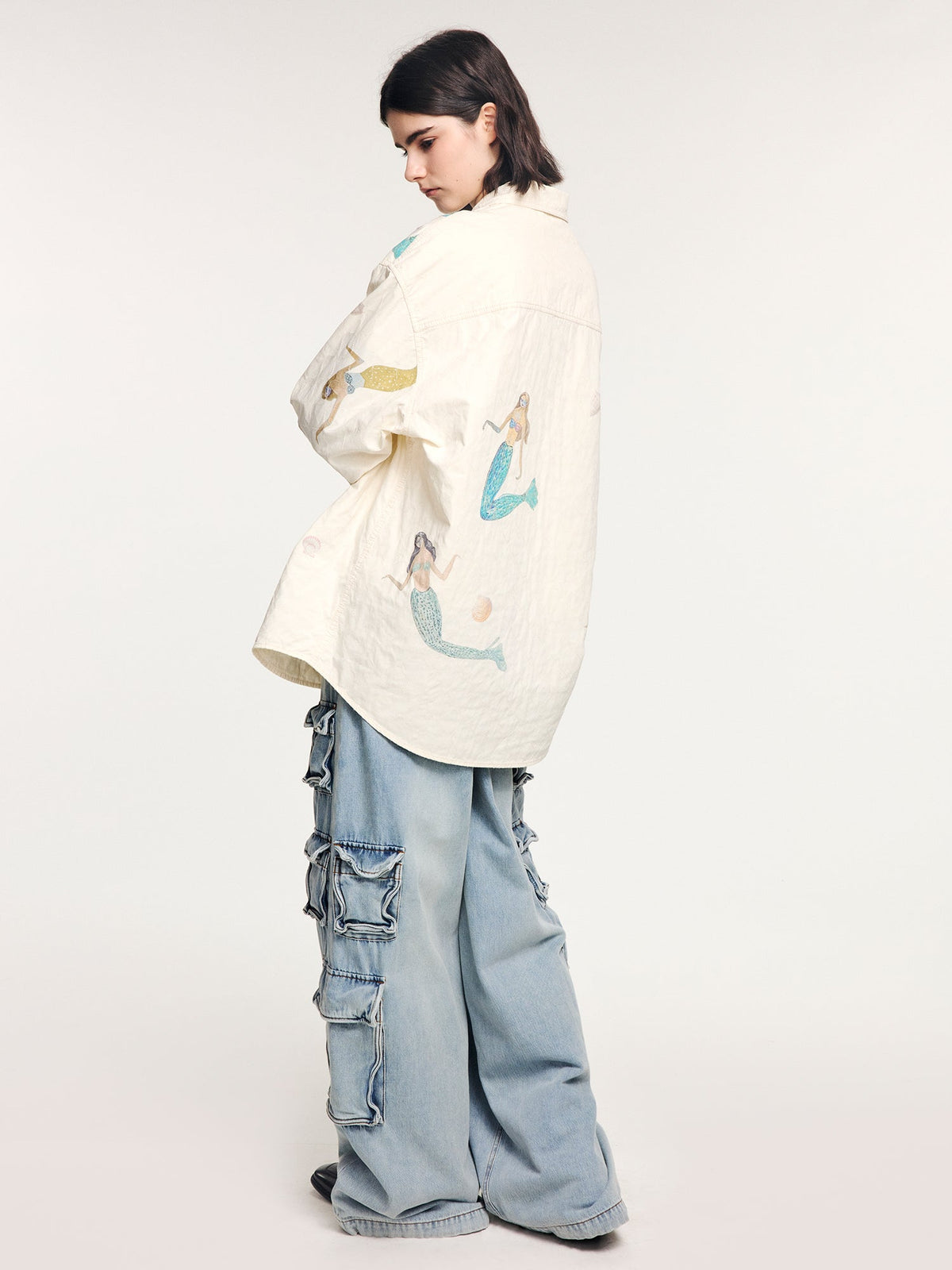 Mermaid gourd-quilted shirt