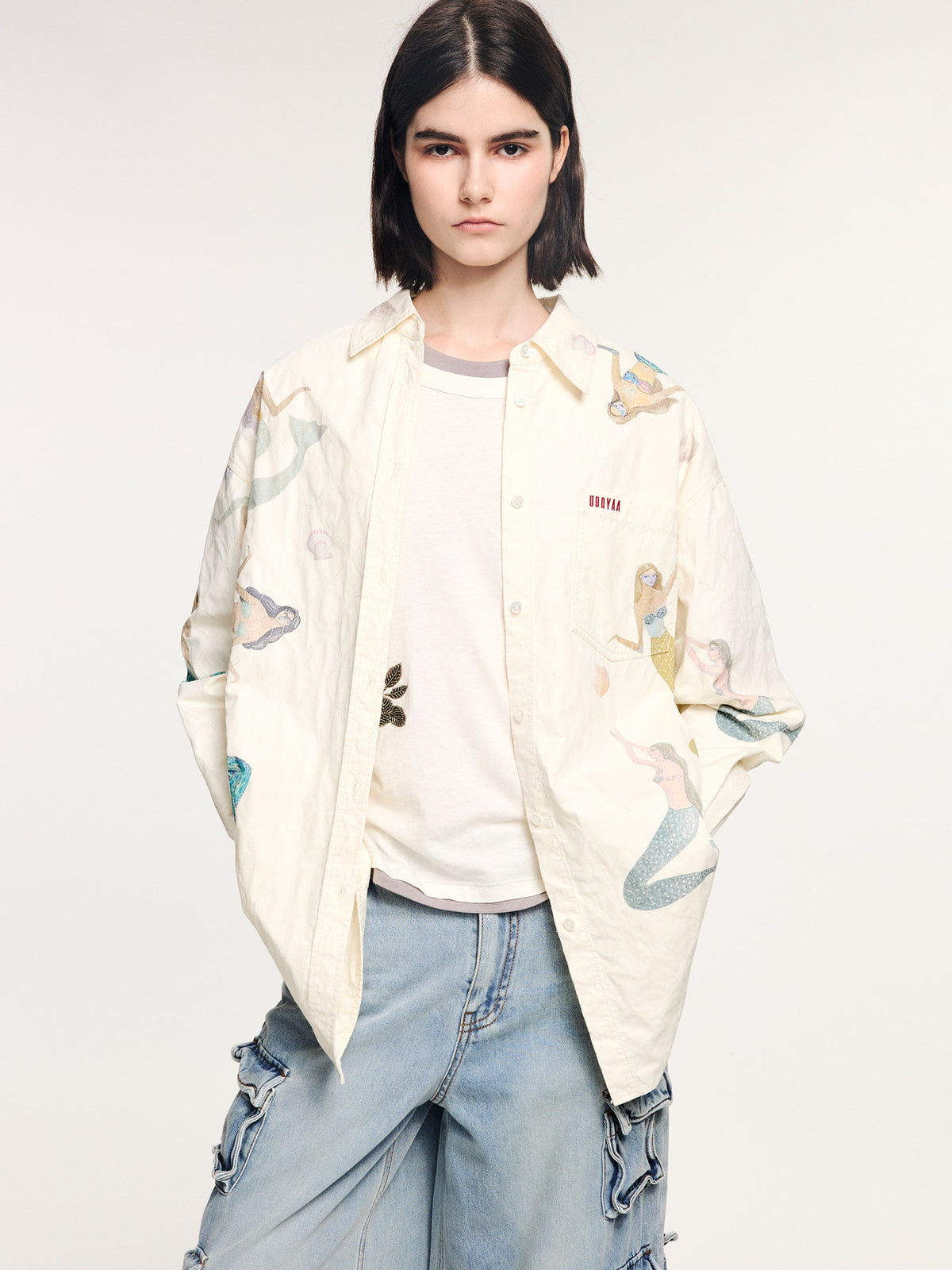 Mermaid gourd-quilted shirt